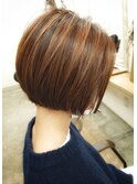 30代40代大人かわいい丸みショートボブ