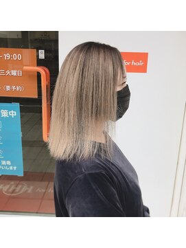 トリプルエイチフォーヘアー 国分店(HHH for hair) ミルクティー×バレイヤージュ