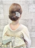 パーティ和装ヘア、七五三ママヘア、着物ヘアセット