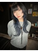 中性ウルフレイヤーカットロングウルフカット姫カット姫ウルフ