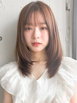 アグノス 青山(Agnos) ◎ミニウルフホワイトグレージュデジタルパーマチェリーブラウン