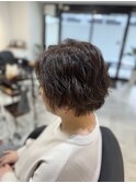 ボブパーマ アッシュラベンダー