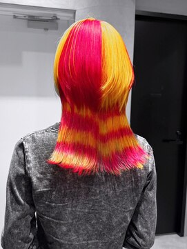 アルバム 銀座(ALBUM GINZA) おくれ毛ブリーチハイトーンウルフレイヤー_ba557061