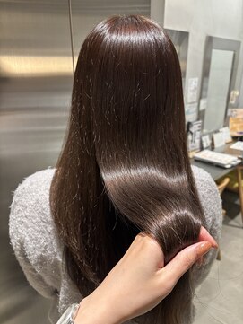 オーガニック リブ 川越(organic+live) 冬映え◎艶髪ココアブラウン×小顔レイヤーセミロング