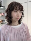 デジタルパーマ/ミディアムレイヤー/韓国巻き風/顔周りカット424