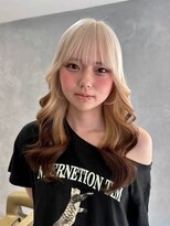 アース 高円寺店(HAIR & MAKE EARTH)&nbsp;ホワイトベージュとブラウンのルーツカラー