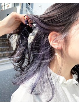 ビール 西新店(BEER) 【ジュリ】透明感パープルインナーカラー