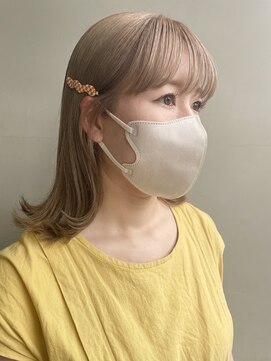 ヘアー アイス 御器所本店(HAIR ICI) ブリーチ × ミルクティーベージュ