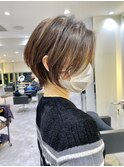 くびれショート/マロンブラウン/大人ショートボブ／山口