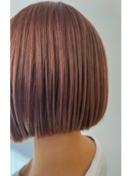 ニッチ(NICHE) 【NICHE HAIR】【西鎌倉】パッツンボブ/オレンジベージュ