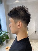 ツーブロックショート