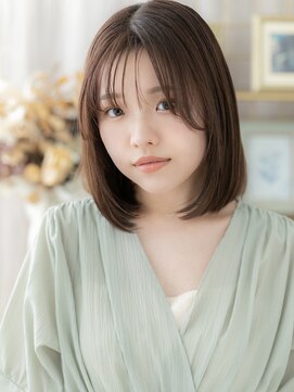 カバーヘア ブリス 北浦和(COVER HAIR bliss) 流し前髪アッシュオリーブ内巻きワンカールa北浦和