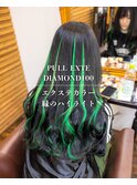 プルエクステダイヤ100本 カラー+みどりのハイライト