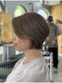 30代40代50代/白髪染めカラー/ショートカットボブ/グレージュ