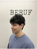 爽やかなアップバング×癖毛を活かしたパーマ風セット!!