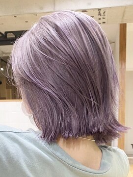 ムク 横浜店(muku) ダブルカラーピンクベージュベージュカラーケアブリーチミニボブ