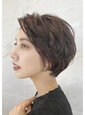 丸み パーマショートボブ