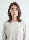 ミディアムレイヤー20代30代40代マロンベージュ