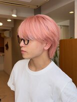 リアン(Lien)&nbsp;メンズ/ブリーチカラー/ホワイトピンク/メンズウルフ