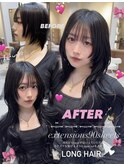 ショートヘアーからエクステで黒髪レイヤーロングスタイルに！！