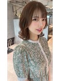 美髪レイヤーカット/顔まわりレイヤー/くびれミディアムレイヤー