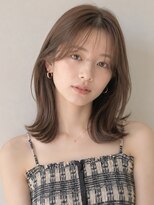 ノア 三宮店(NOA)&nbsp;【NOA】韓国風くびれミディ透け前髪小顔レイヤーブラウン