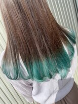 ソラ ヘアーメイク(SORA HAIR MAKE) 裾カラーエメラルドグリーン
