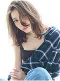 大人可愛いかきあげ前髪くびれヘアーミディアムs