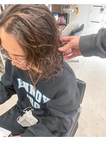 ヒビヲ(HIBIO)&nbsp;ツイストスパイラルパーマツーブロックメンズマッシュメンズヘア