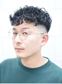 七三オールバックツイストパーマかき上げヘアコンマヘアv3