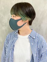 アイティーバイアルバム 藤沢店(IT by ALBUM) インナーグリーン_外ハネボブセクションカラー_ba391051