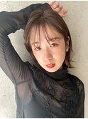 ボブ シースルーバング タイトヘア ベージュカラー 20代30代40代