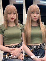 リリー(Lilley)&nbsp;【lilley 稲永麻衣】エクステ+ホワイトベージュ+天神韓国ヘア