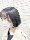 韓国風ボブ/前髪パーマ/黒髪/町田駅/切りっぱなしボブ/Jr町田駅