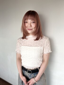 ラクレ(d.la cle) ふんわりペールコーラルと顔周りレイヤー【ラクレ/西大分】