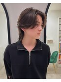 センターパートウルフニュアンスパーマカルマパーマ