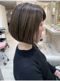 大人かわいいボブハイライトカラー脱白髪染め40代50代60代