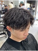 熊本メンズパーマ マッシュ 波巻き ツイスパ MEN'S HAIR