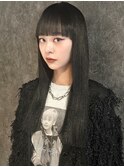 福井　大和田　黒髪ロング　髪質改善　ワイドバング前髪　モード