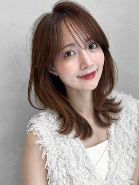 アグノス 青山(Agnos) うるツヤサイドバング斜めバングセミディ愛されくびれヘア