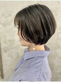 【暗めブルーアッシュカラー】ショートグラデーション