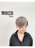 ボーイッシュなレディースショート　ホワイトラベンダーカラー