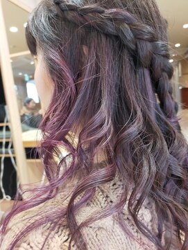 ヘアサロンアンドヘアメイクディー(hair salon hair make D) 仙台D パープルプレミアムケアカラー×ロングレイヤー