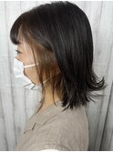 【インナーカラー】【ボブ】ブリーチを使わない明度差カラー