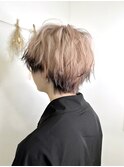 ブロンドエンドカラーマッシュウルフメンズ本厚木