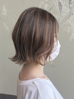 ヘアーメイク アチャ(hair make accha) 透明感カラー/ハイライト切りっぱなし外ハネボブ