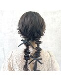 ハーフツイン／横浜／編み下ろし／ヘアアレンジ