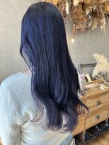 ブーケ(bouquet)&nbsp;ネイビーカラーインナーカラー韓国20代前髪