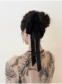 モテ髪、高めなお団子ヘアアレンジ