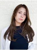 くびレイヤーロングエモージュ小顔ワンレン前髪